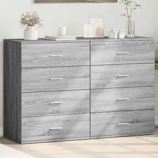 Dressoirs 2 st 60x39x80 cm bewerkt hout grijs sonoma is nu te koop bij PeponiXL, paradijselijk wonen!