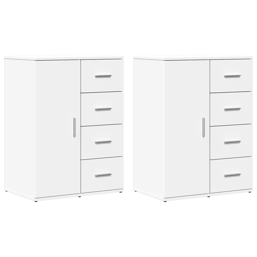 Dressoirs 2 st 59x39x80 cm bewerkt hout wit is nu te koop bij PeponiXL, paradijselijk wonen!