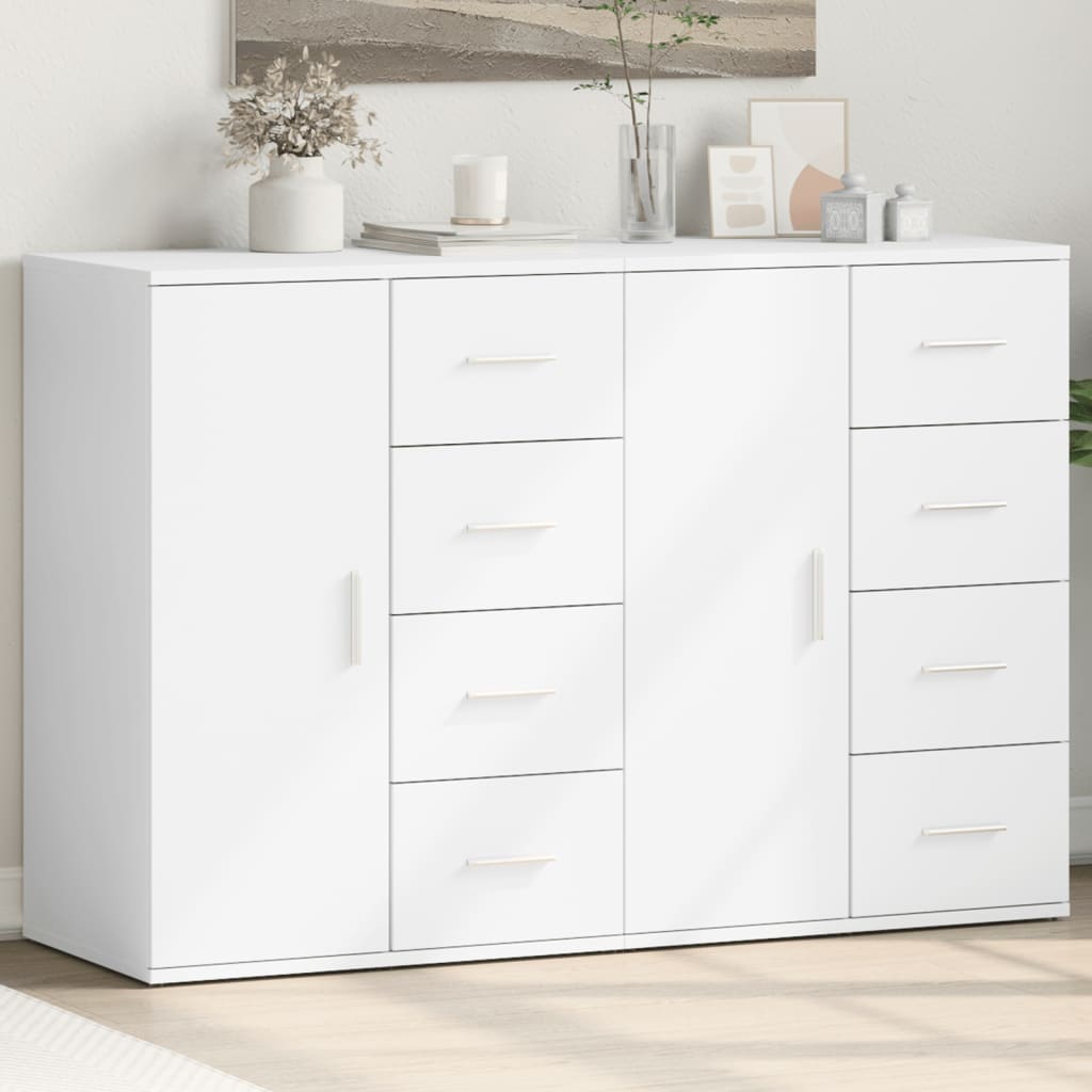 Dressoirs 2 st 59x39x80 cm bewerkt hout wit is nu te koop bij PeponiXL, paradijselijk wonen!