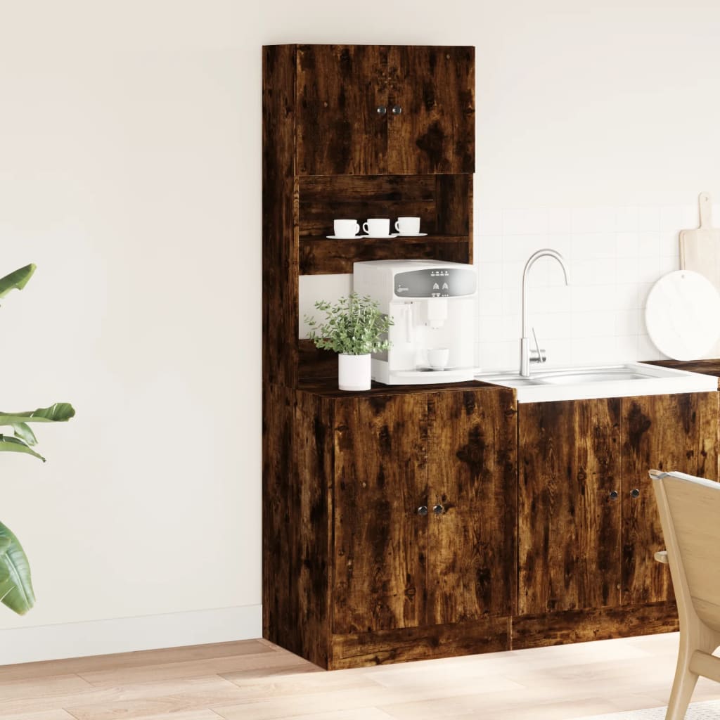 Keukenkast 60x50x180 cm bewerkt hout gerookt eikenkleurig is nu te koop bij PeponiXL, paradijselijk wonen!