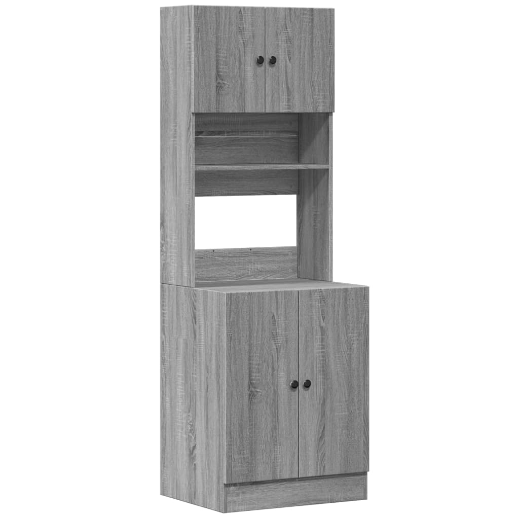 Keukenkast 60x50x180 cm bewerkt hout grijs sonoma eiken is nu te koop bij PeponiXL, paradijselijk wonen!