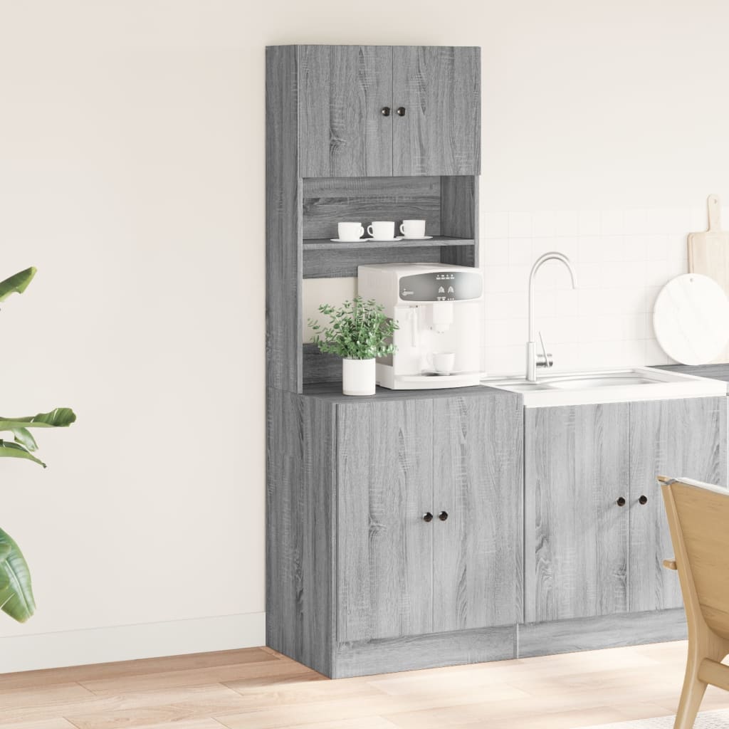 Keukenkast 60x50x180 cm bewerkt hout grijs sonoma eiken is nu te koop bij PeponiXL, paradijselijk wonen!