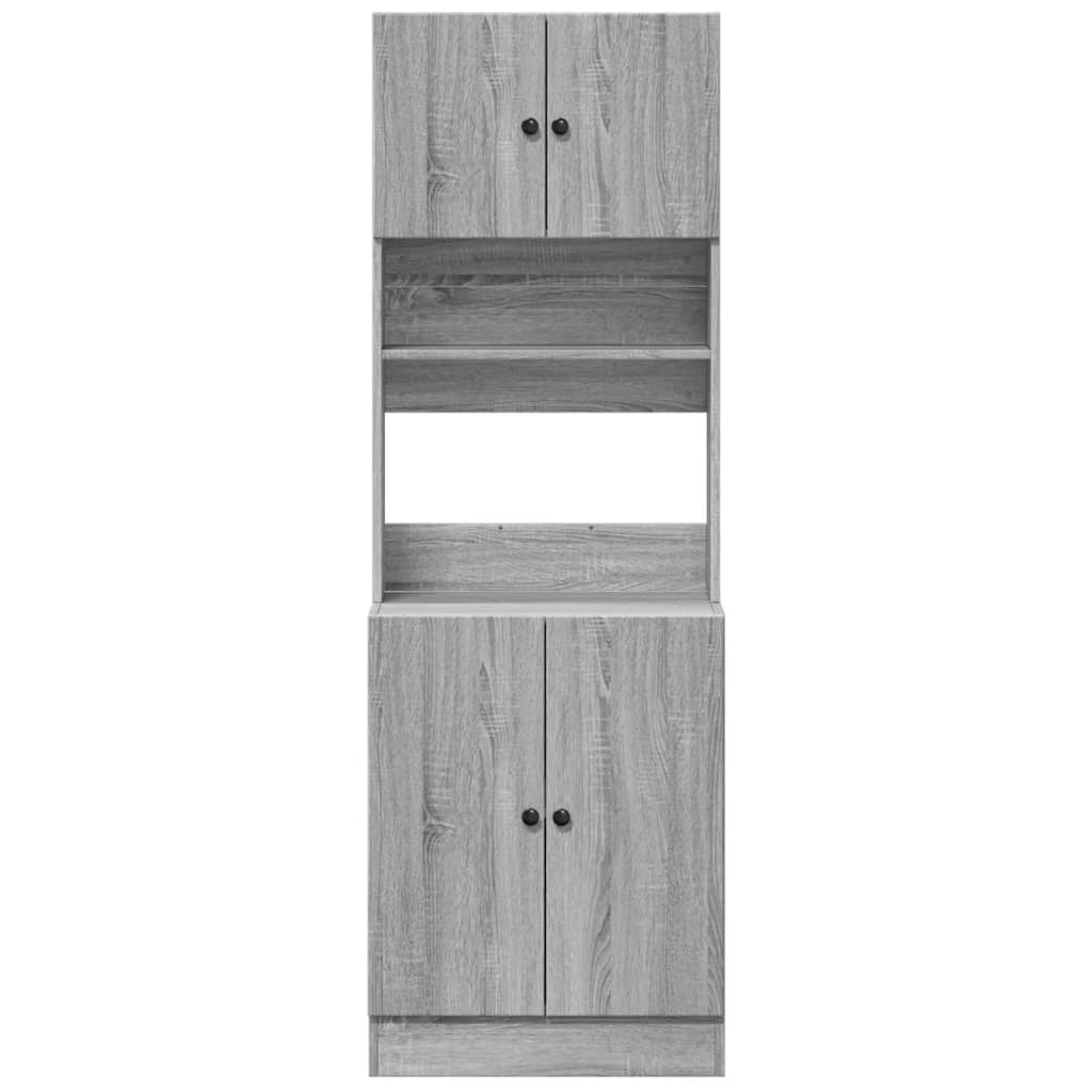 Keukenkast 60x50x180 cm bewerkt hout grijs sonoma eiken is nu te koop bij PeponiXL, paradijselijk wonen!