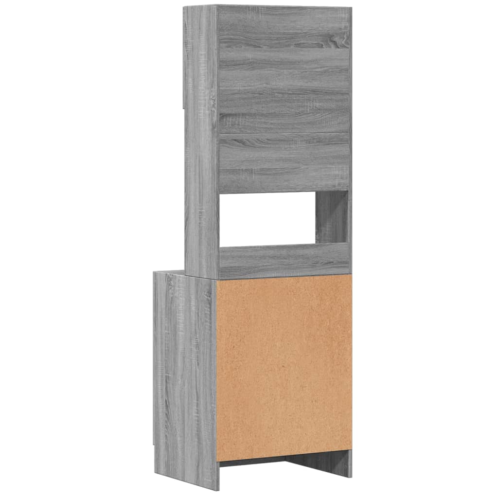 Keukenkast 60x50x180 cm bewerkt hout grijs sonoma eiken is nu te koop bij PeponiXL, paradijselijk wonen!
