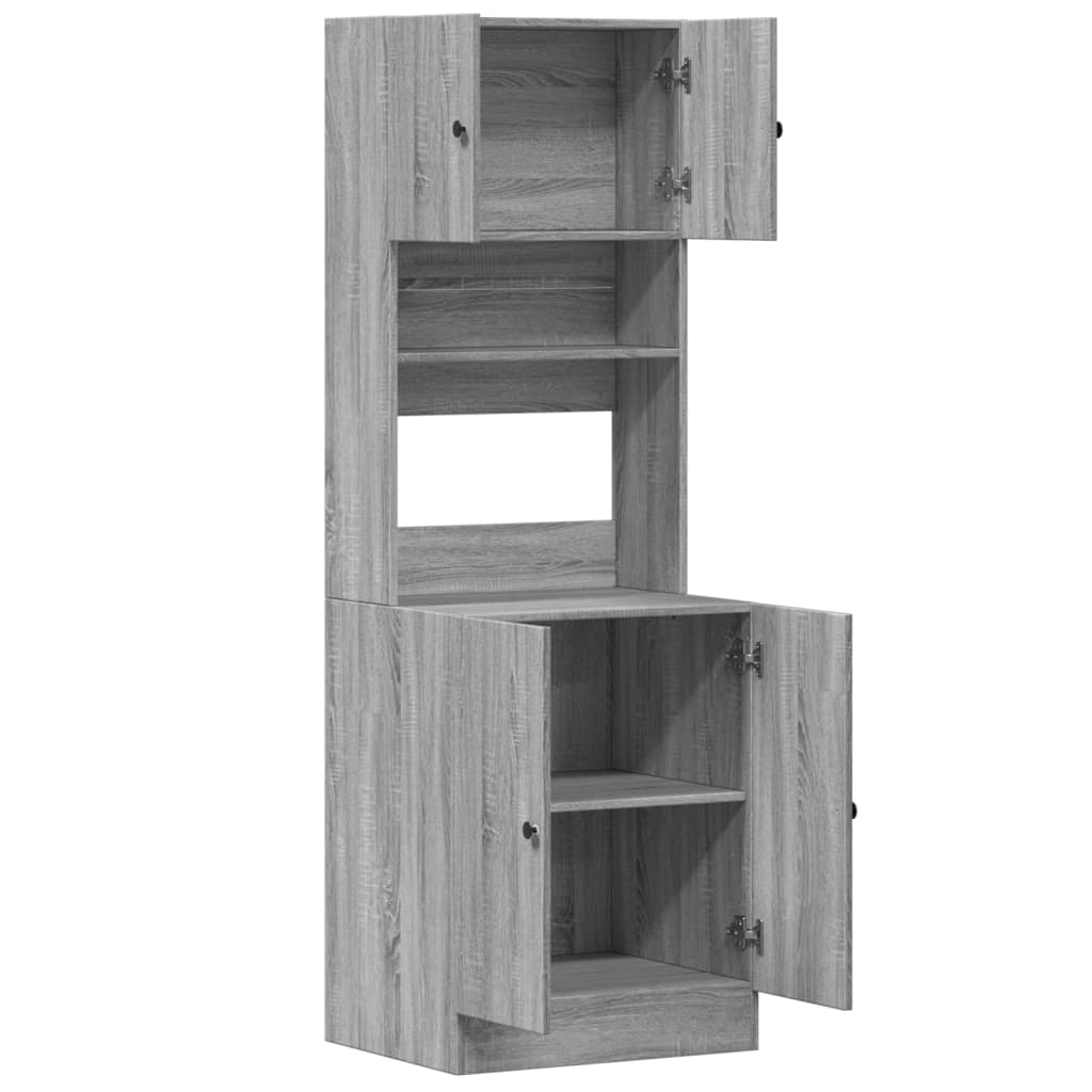Keukenkast 60x50x180 cm bewerkt hout grijs sonoma eiken is nu te koop bij PeponiXL, paradijselijk wonen!