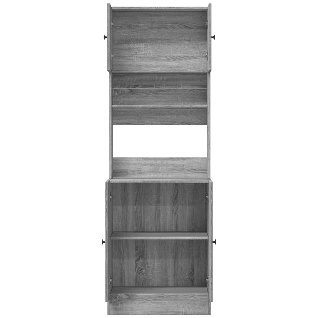 Keukenkast 60x50x180 cm bewerkt hout grijs sonoma eiken is nu te koop bij PeponiXL, paradijselijk wonen!