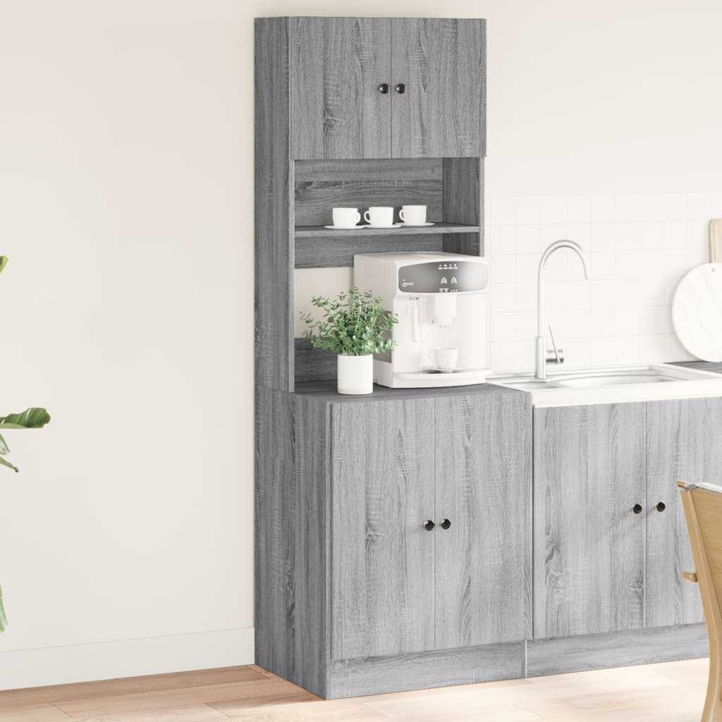Keukenkast 60x50x180 cm bewerkt hout grijs sonoma eiken is nu te koop bij PeponiXL, paradijselijk wonen!