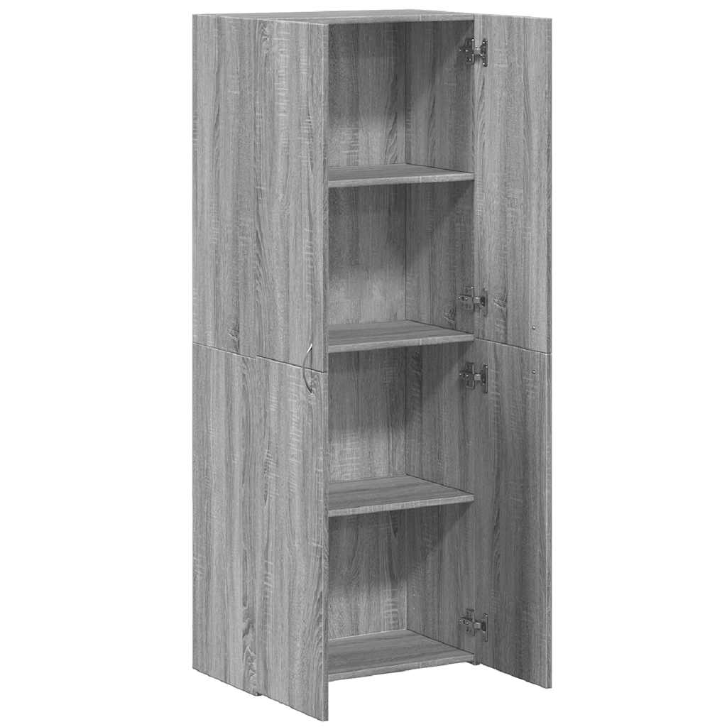 Archiefkast 60x32x153 cm bewerkt hout grijs sonoma eikenkleurig is nu te koop bij PeponiXL, paradijselijk wonen!