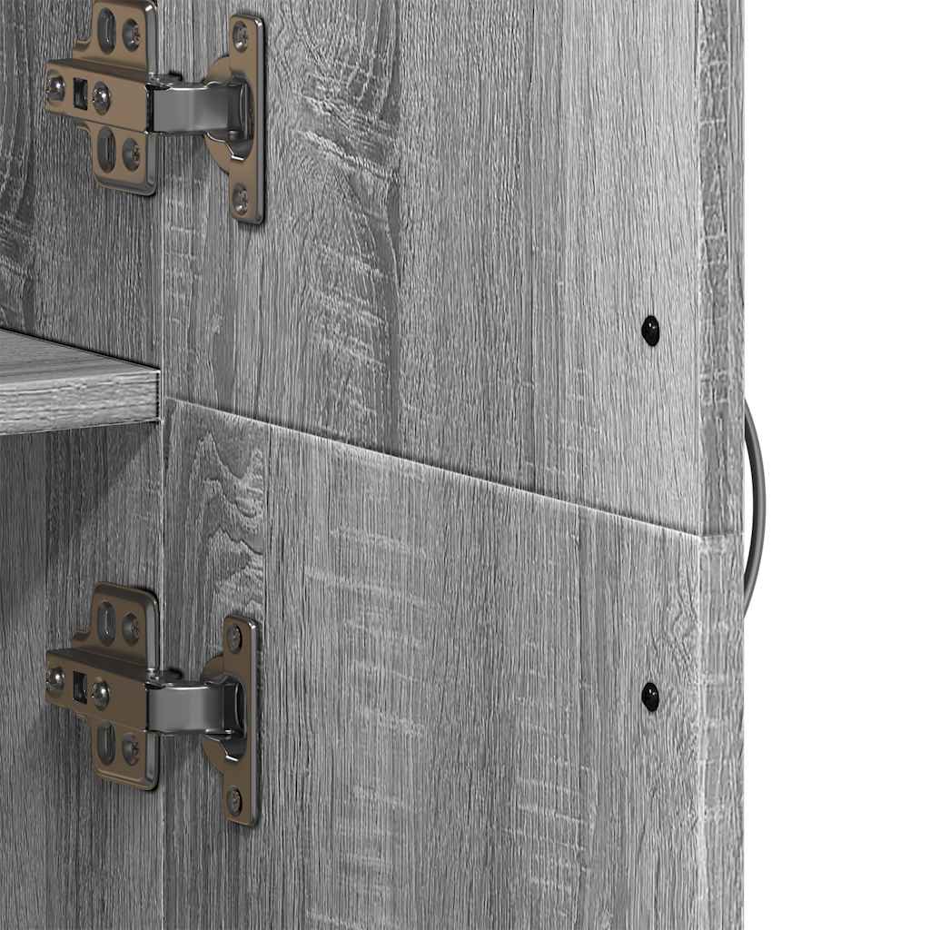 Archiefkast 60x32x153 cm bewerkt hout grijs sonoma eikenkleurig is nu te koop bij PeponiXL, paradijselijk wonen!