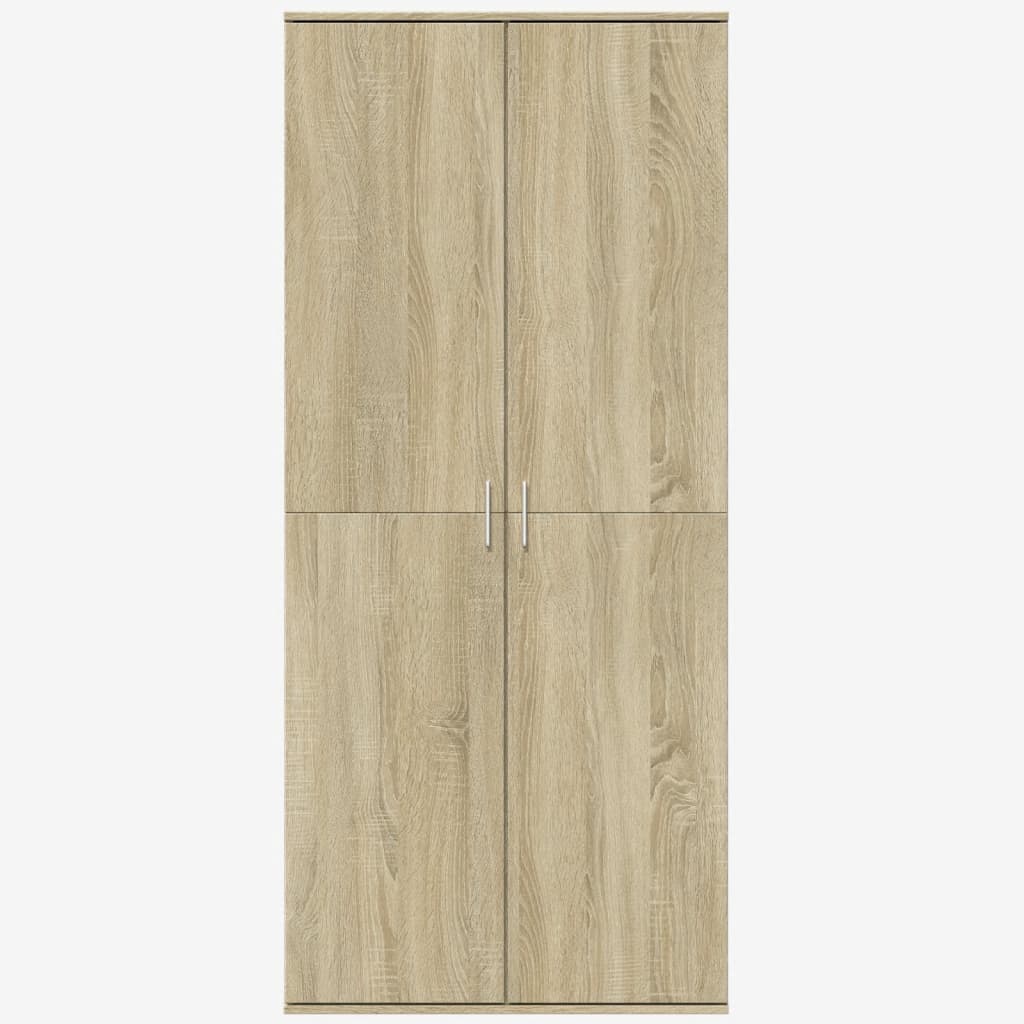 Hoge kast 80x35x180 cm bewerkt hout sonoma eikenkleurig is nu te koop bij PeponiXL, paradijselijk wonen!
