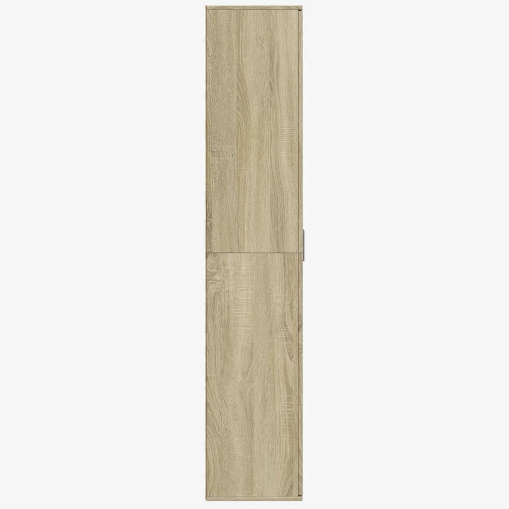 Hoge kast 80x35x180 cm bewerkt hout sonoma eikenkleurig is nu te koop bij PeponiXL, paradijselijk wonen!