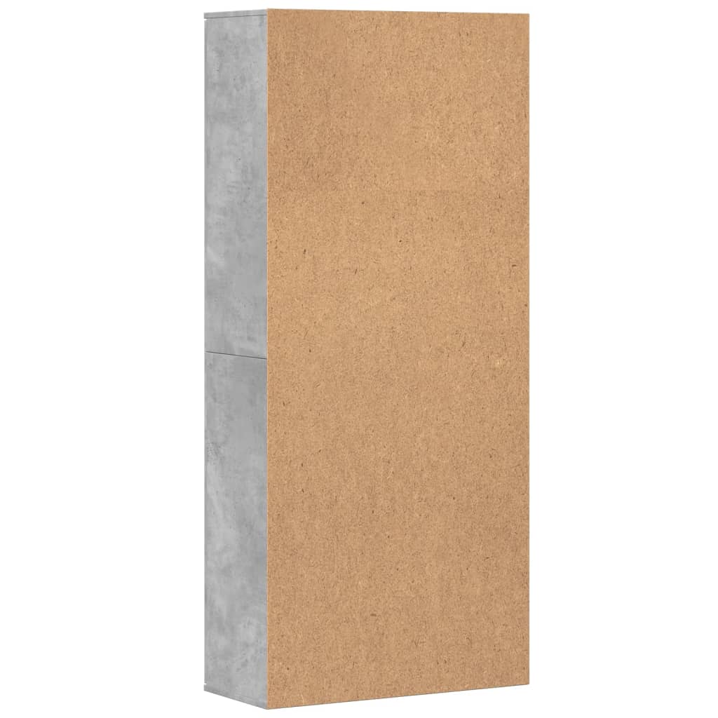 Hoge kast 80x35x180 cm bewerkt hout betongrijs is nu te koop bij PeponiXL, paradijselijk wonen!