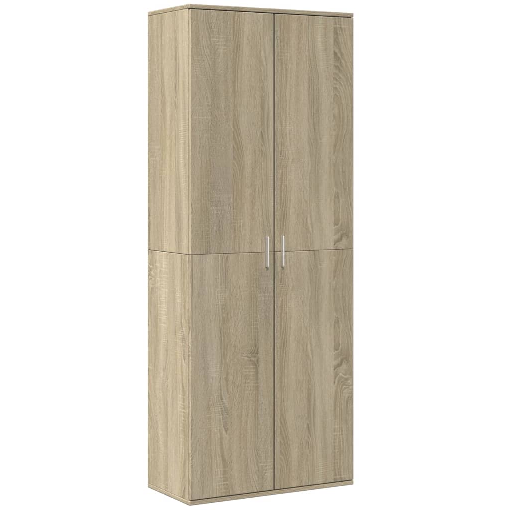 Hoge kast 70x35x180 cm bewerkt hout sonoma eikenkleurig is nu te koop bij PeponiXL, paradijselijk wonen!