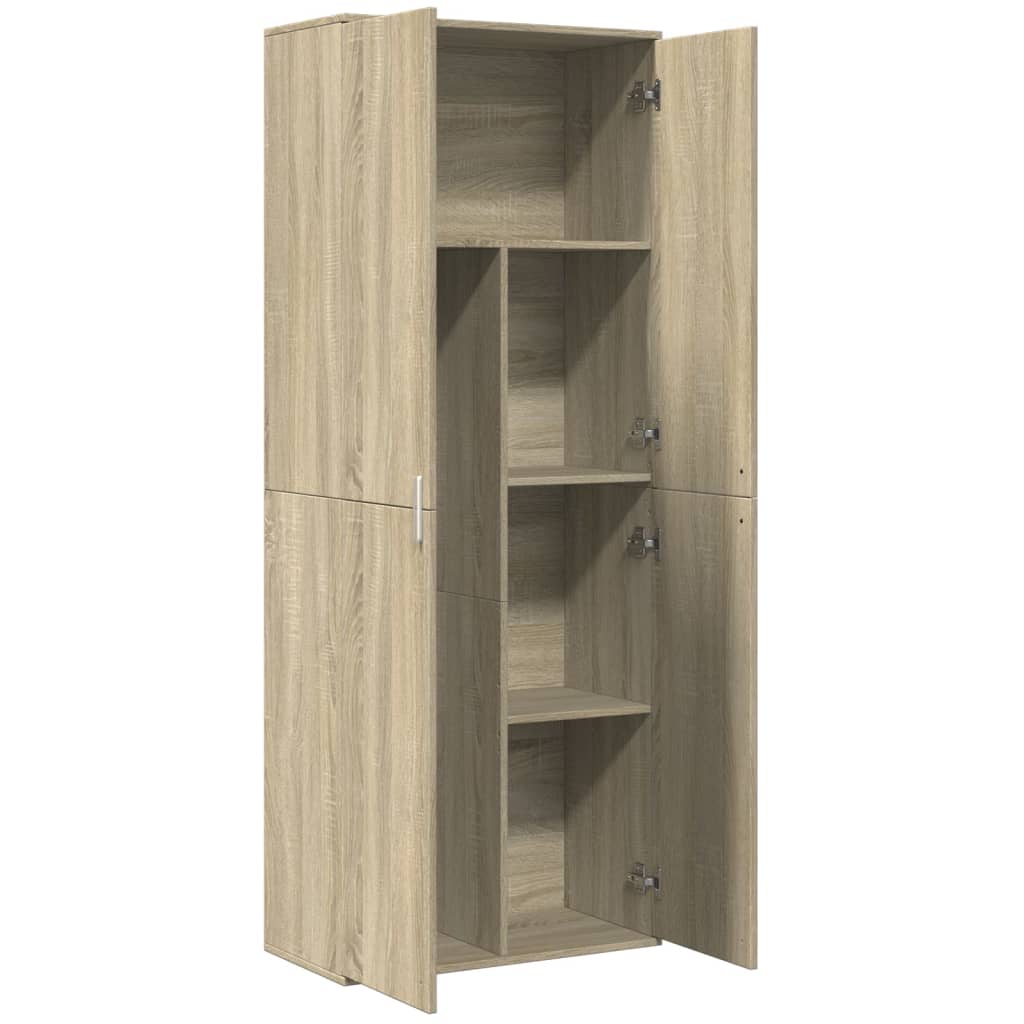 Hoge kast 70x35x180 cm bewerkt hout sonoma eikenkleurig is nu te koop bij PeponiXL, paradijselijk wonen!