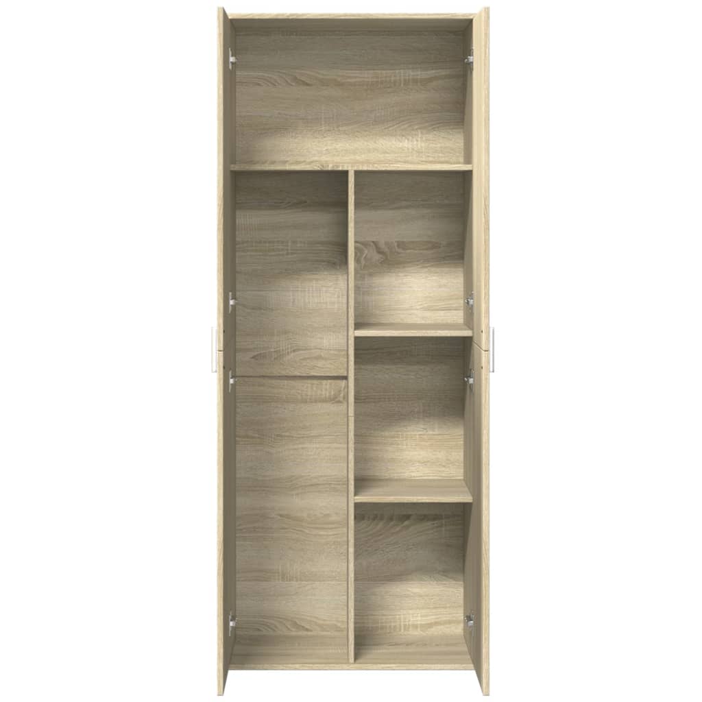 Hoge kast 70x35x180 cm bewerkt hout sonoma eikenkleurig is nu te koop bij PeponiXL, paradijselijk wonen!