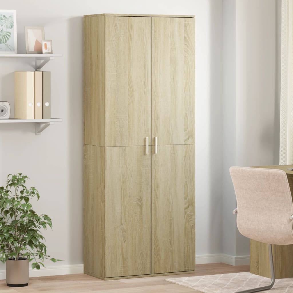 Hoge kast 70x35x180 cm bewerkt hout sonoma eikenkleurig is nu te koop bij PeponiXL, paradijselijk wonen!