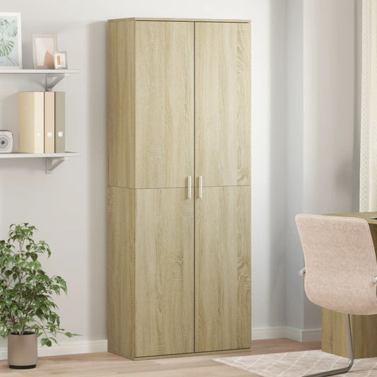Hoge kast 70x35x180 cm bewerkt hout sonoma eikenkleurig is nu te koop bij PeponiXL, paradijselijk wonen!