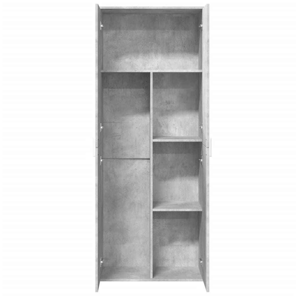 Hoge kast 70x35x180 cm bewerkt hout betongrijs is nu te koop bij PeponiXL, paradijselijk wonen!