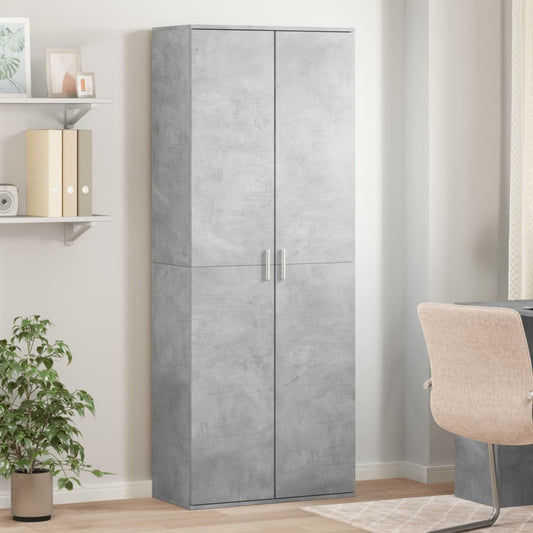 Hoge kast 70x35x180 cm bewerkt hout betongrijs is nu te koop bij PeponiXL, paradijselijk wonen!