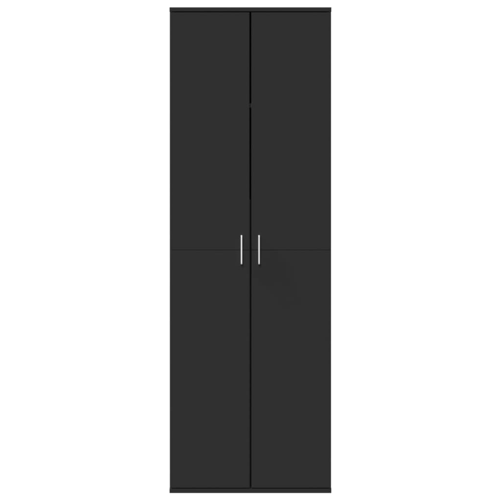 Hoge kast 60x35x180 cm bewerkt hout zwart is nu te koop bij PeponiXL, paradijselijk wonen!
