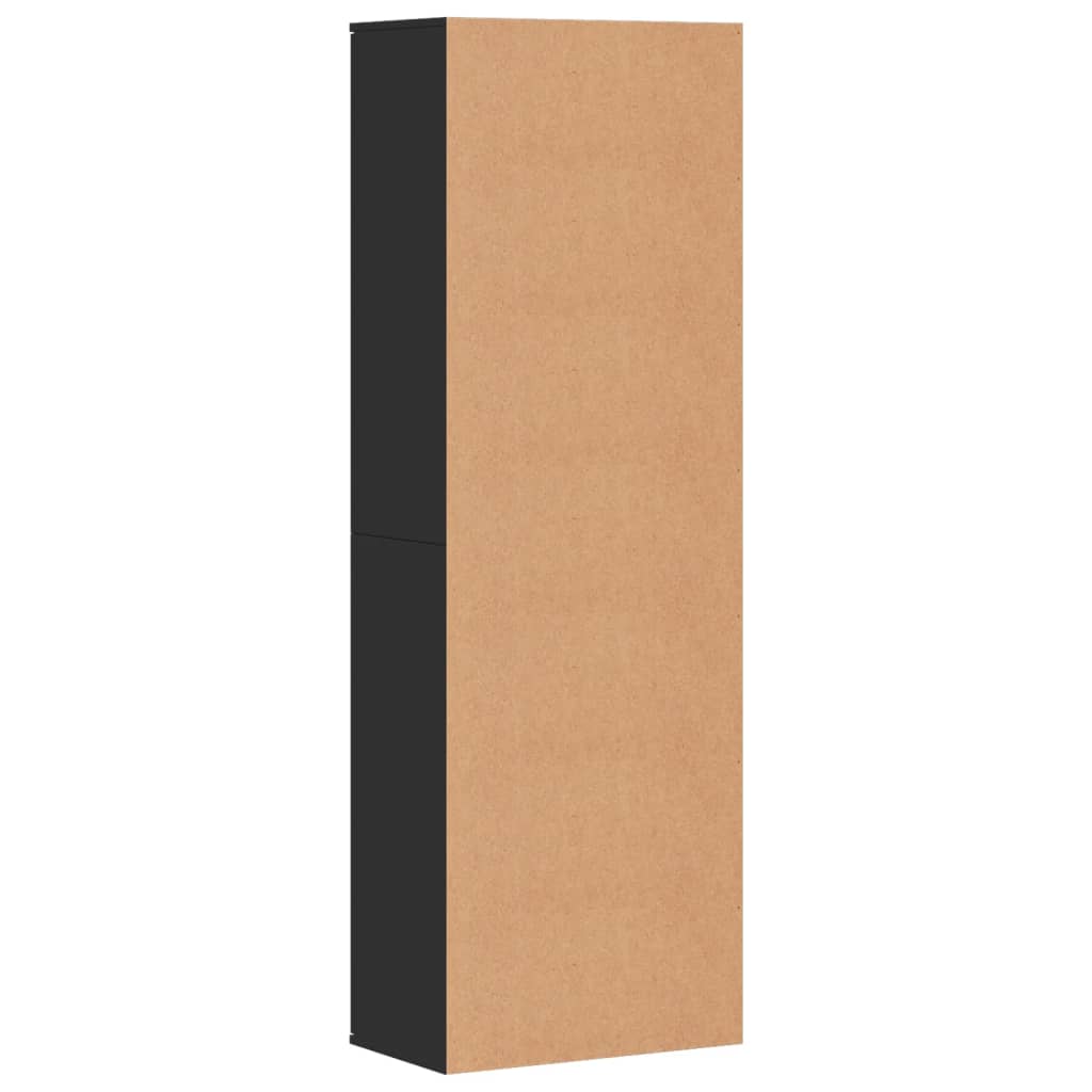 Hoge kast 60x35x180 cm bewerkt hout zwart is nu te koop bij PeponiXL, paradijselijk wonen!