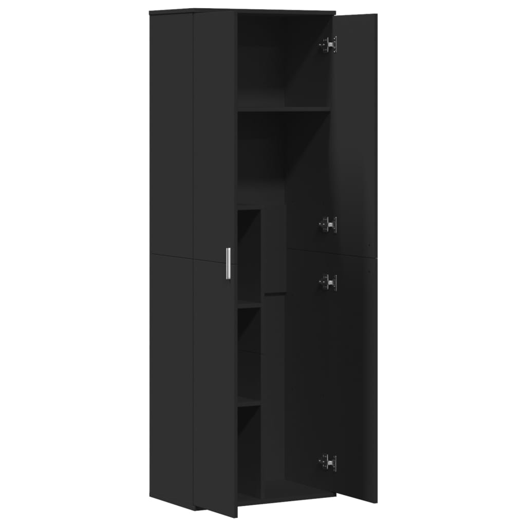 Hoge kast 60x35x180 cm bewerkt hout zwart is nu te koop bij PeponiXL, paradijselijk wonen!