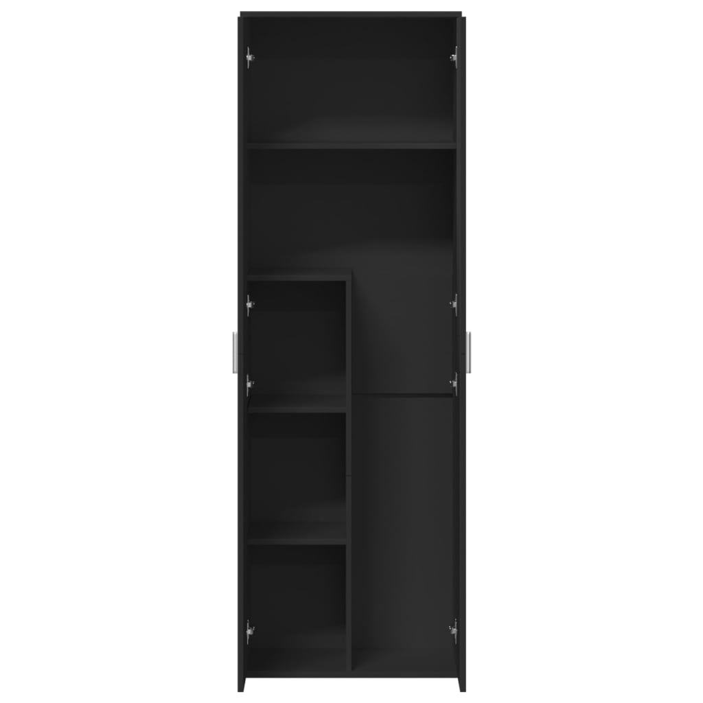 Hoge kast 60x35x180 cm bewerkt hout zwart is nu te koop bij PeponiXL, paradijselijk wonen!