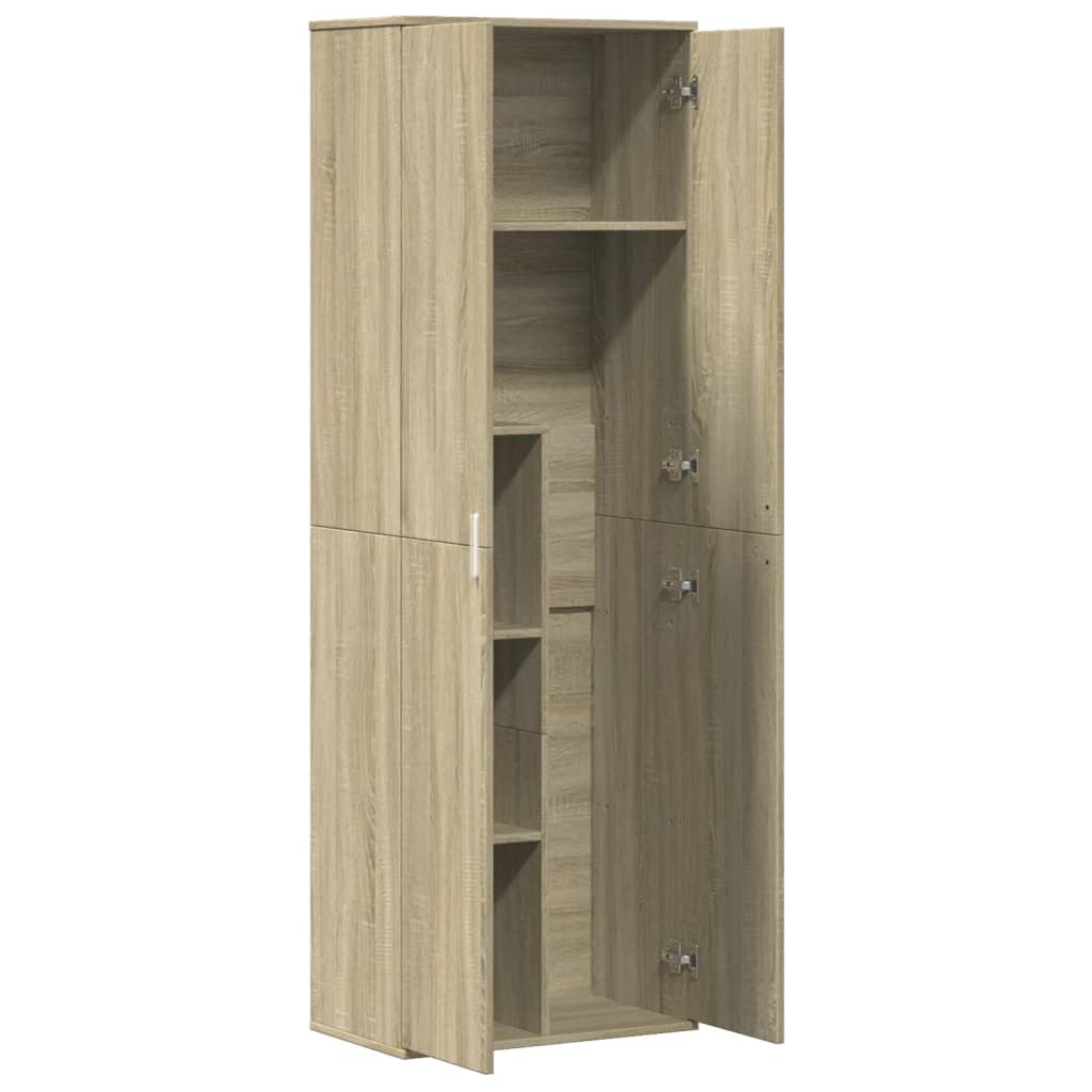 Hoge kast 60x35x180 cm bewerkt hout sonoma eikenkleurig is nu te koop bij PeponiXL, paradijselijk wonen!