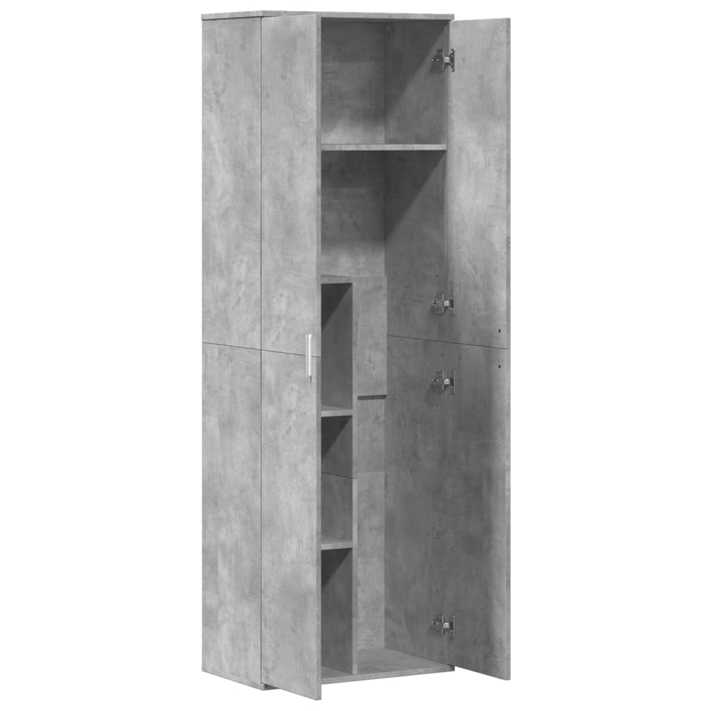 Hoge kast 60x35x180 cm bewerkt hout betongrijs is nu te koop bij PeponiXL, paradijselijk wonen!