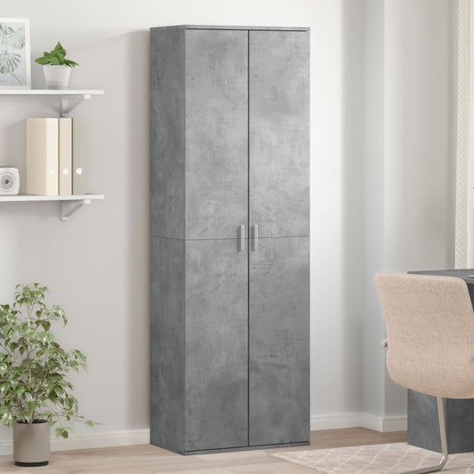 Hoge kast 60x35x180 cm bewerkt hout betongrijs is nu te koop bij PeponiXL, paradijselijk wonen!