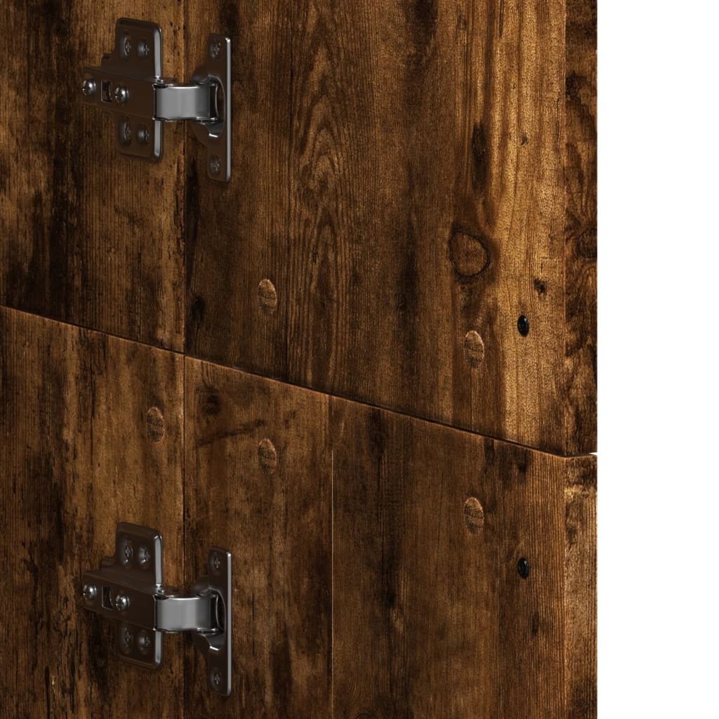 Hoge kast 60x35x180 cm bewerkt hout gerookt eikenkleurig is nu te koop bij PeponiXL, paradijselijk wonen!