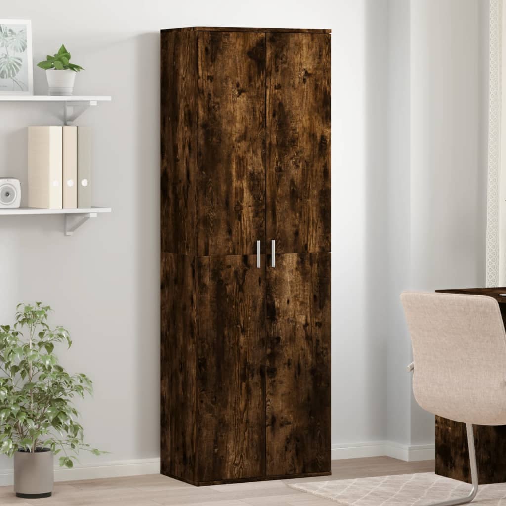 Hoge kast 60x35x180 cm bewerkt hout gerookt eikenkleurig is nu te koop bij PeponiXL, paradijselijk wonen!
