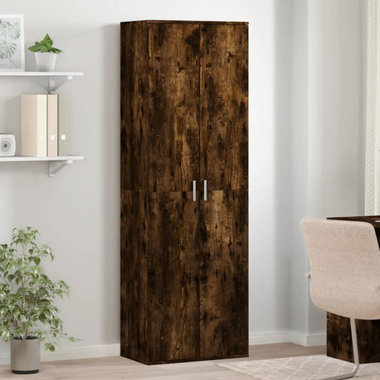 Hoge kast 60x35x180 cm bewerkt hout gerookt eikenkleurig is nu te koop bij PeponiXL, paradijselijk wonen!