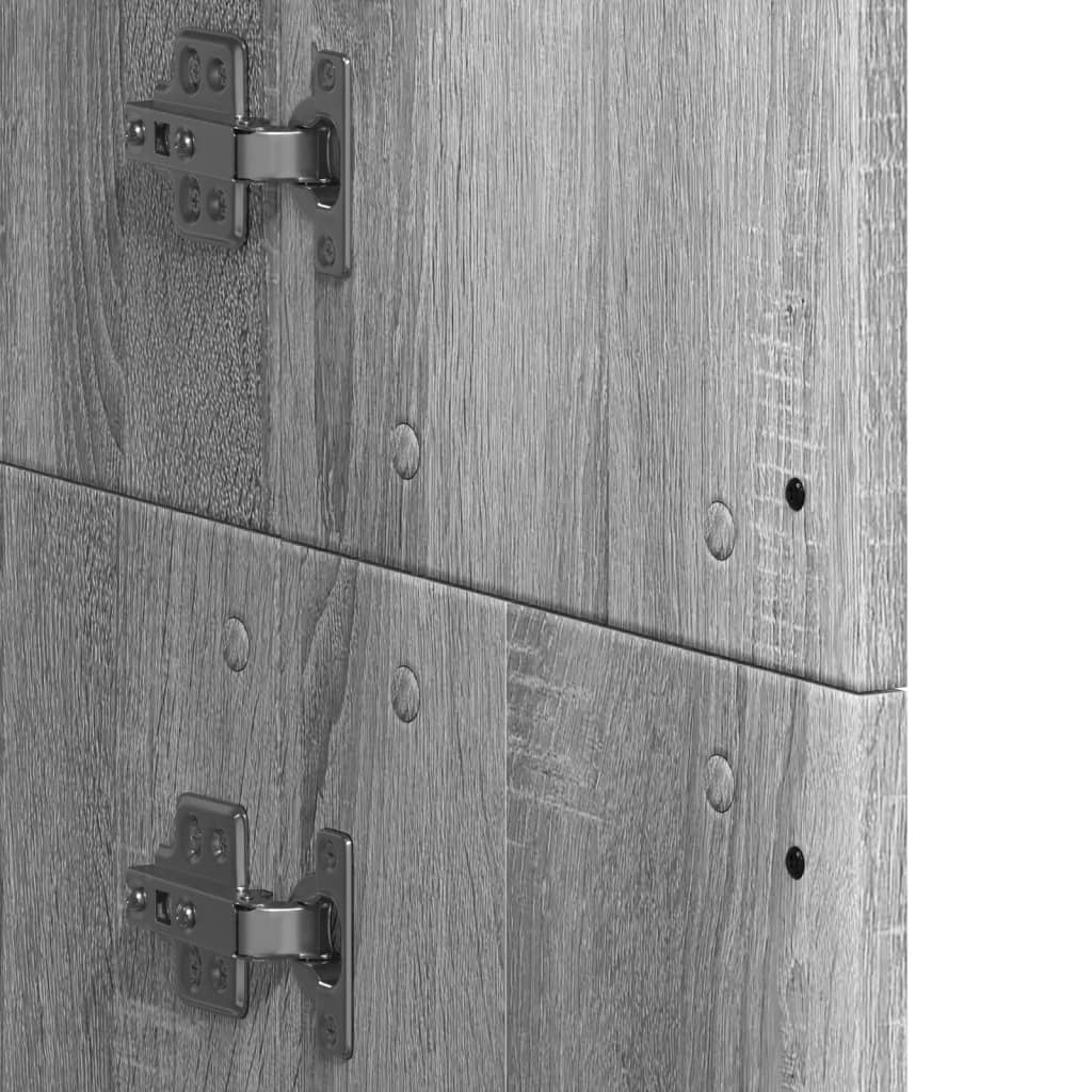 Hoge kast 60x35x180 cm bewerkt hout grijs sonoma eikenkleurig is nu te koop bij PeponiXL, paradijselijk wonen!