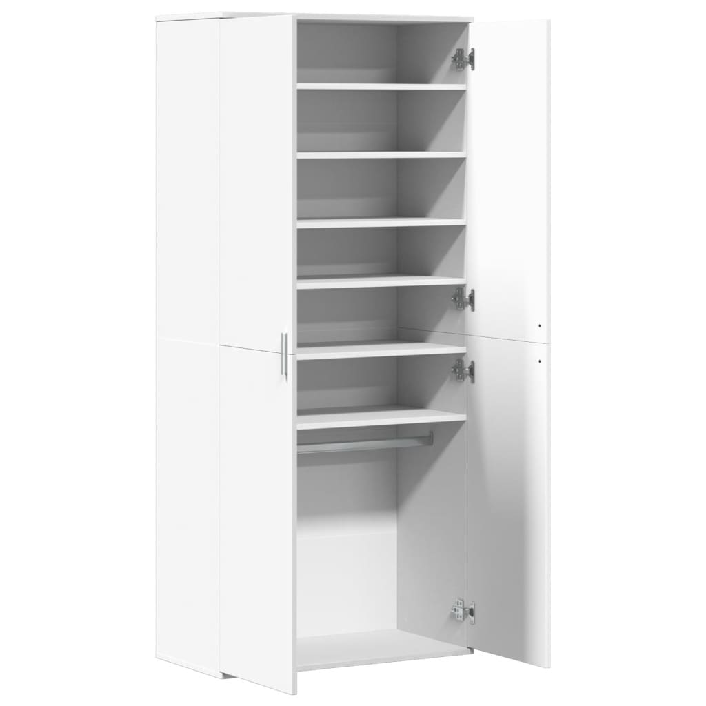 Schoenenkast 80x39x178 cm bewerkt hout wit is nu te koop bij PeponiXL, paradijselijk wonen!