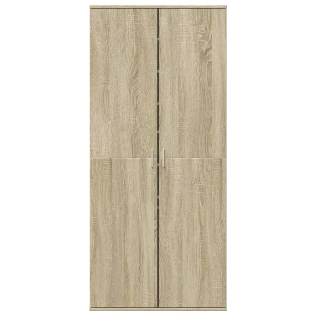 Schoenenkast 80x39x178 cm spaanplaat sonoma eikenkleurig is nu te koop bij PeponiXL, paradijselijk wonen!