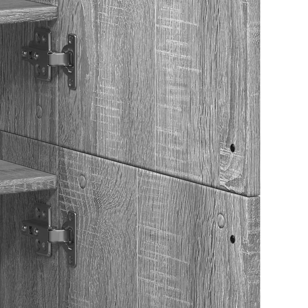 Schoenenkast 80x39x178 cm bewerkt hout grijs sonoma eikenkleur is nu te koop bij PeponiXL, paradijselijk wonen!