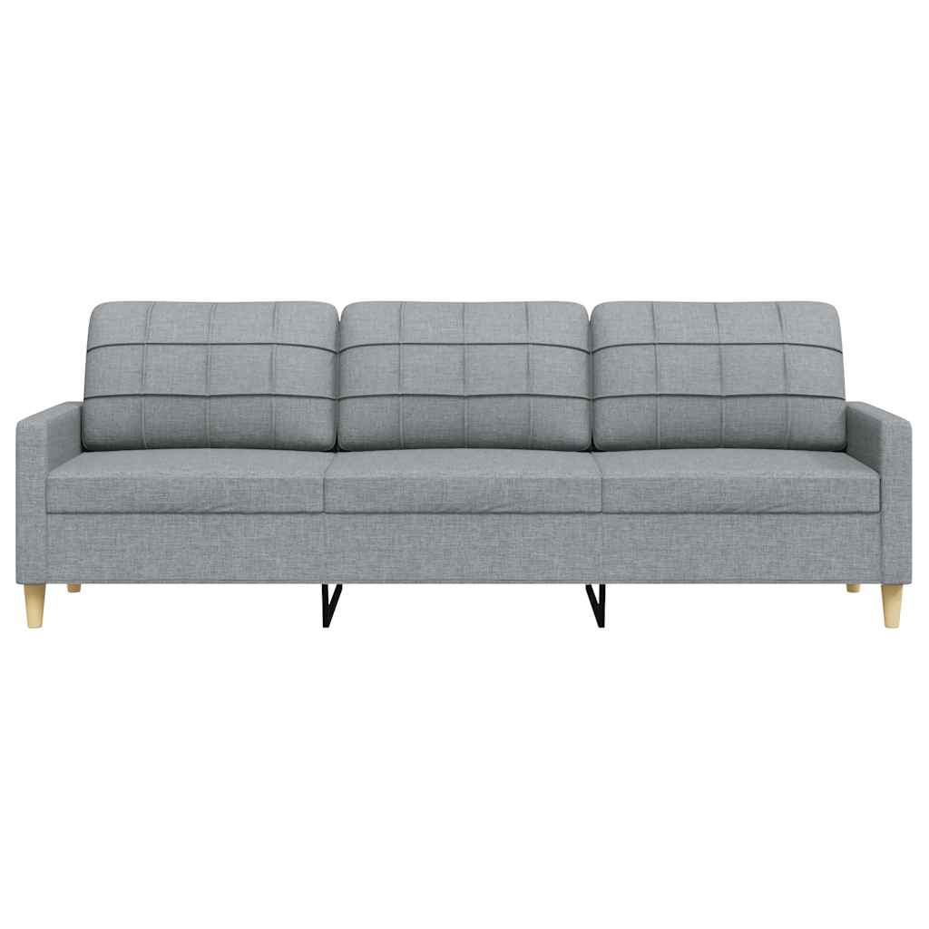 Driezitsbank 210 cm stof lichtgrijs is nu te koop bij PeponiXL, paradijselijk wonen!