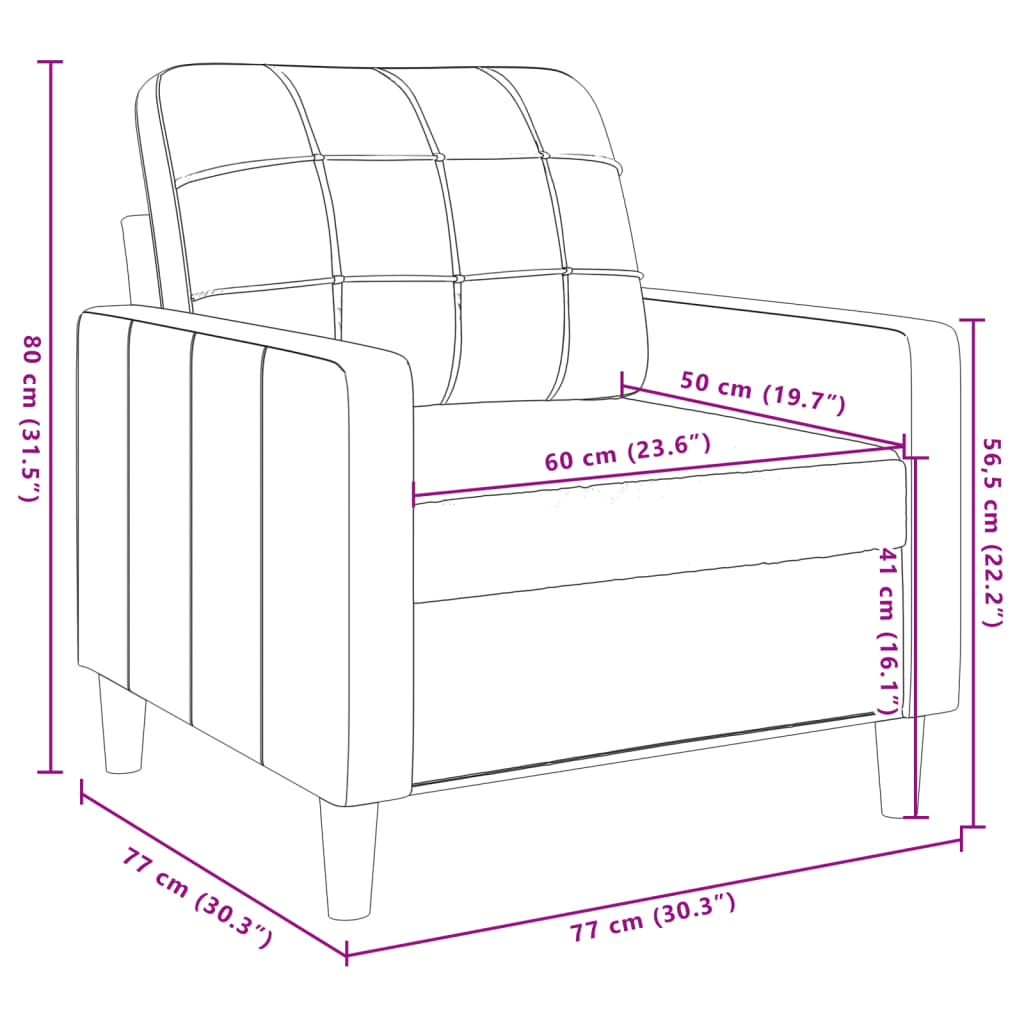 Fauteuil 60 cm fluweel lichtgrijs is nu te koop bij PeponiXL, paradijselijk wonen!