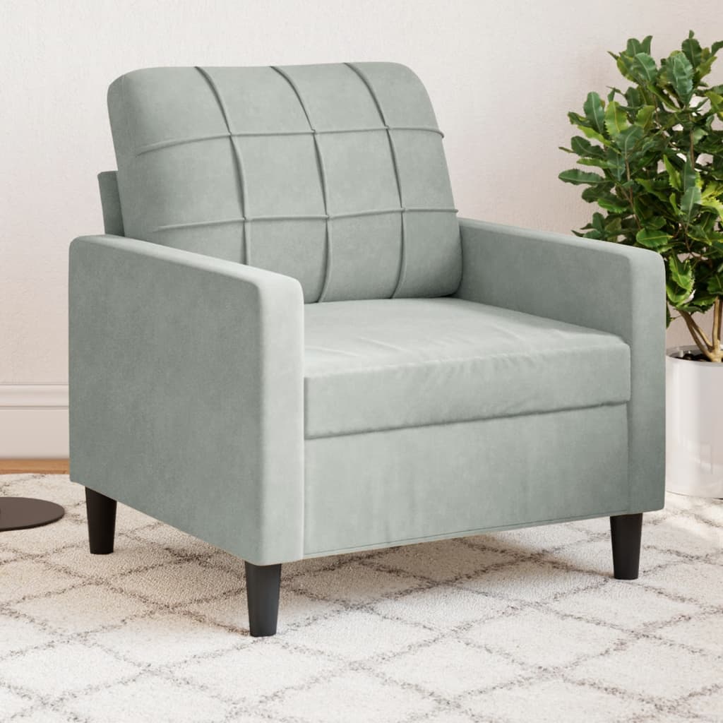 Fauteuil 60 cm fluweel lichtgrijs is nu te koop bij PeponiXL, paradijselijk wonen!