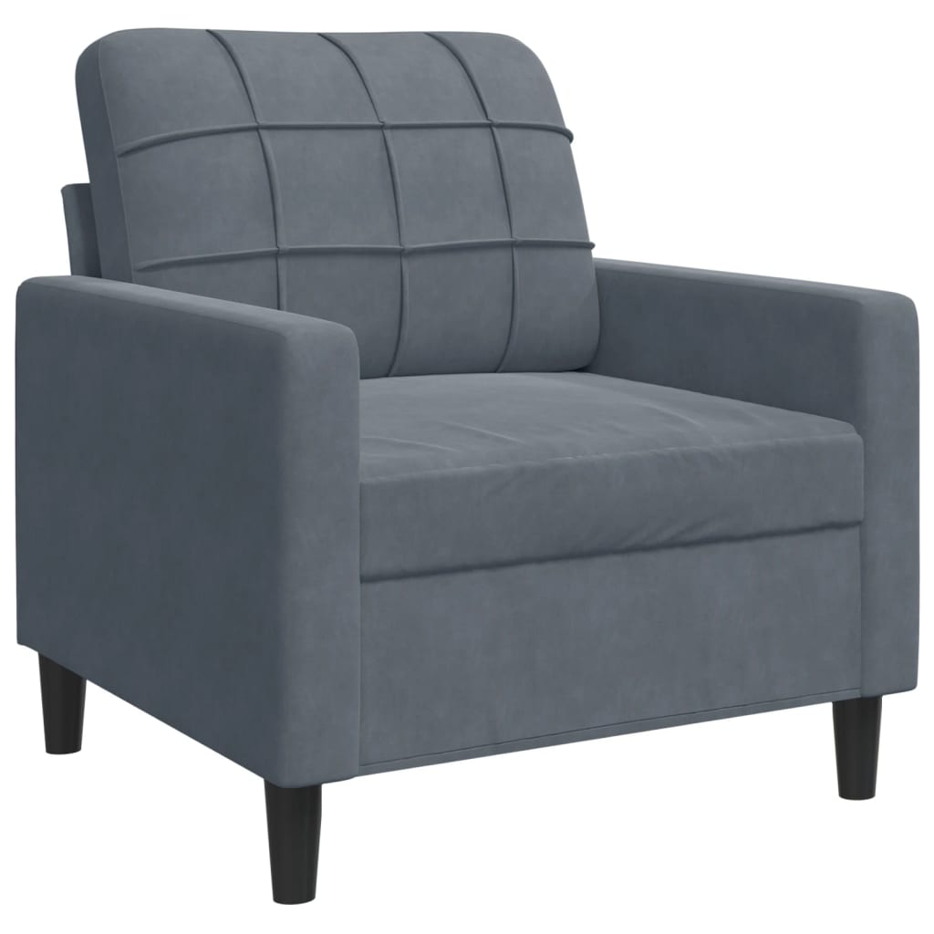 Fauteuil 60 cm fluweel donkergrijs is nu te koop bij PeponiXL, paradijselijk wonen!