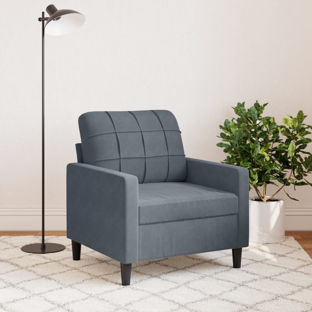 Fauteuil 60 cm fluweel donkergrijs is nu te koop bij PeponiXL, paradijselijk wonen!