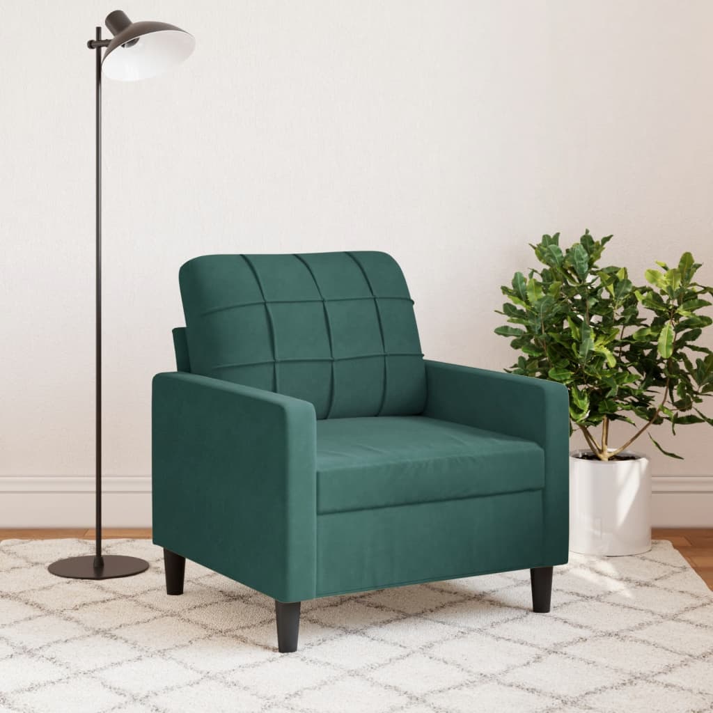 Fauteuil 60 cm fluweel donkergroen is nu te koop bij PeponiXL, paradijselijk wonen!