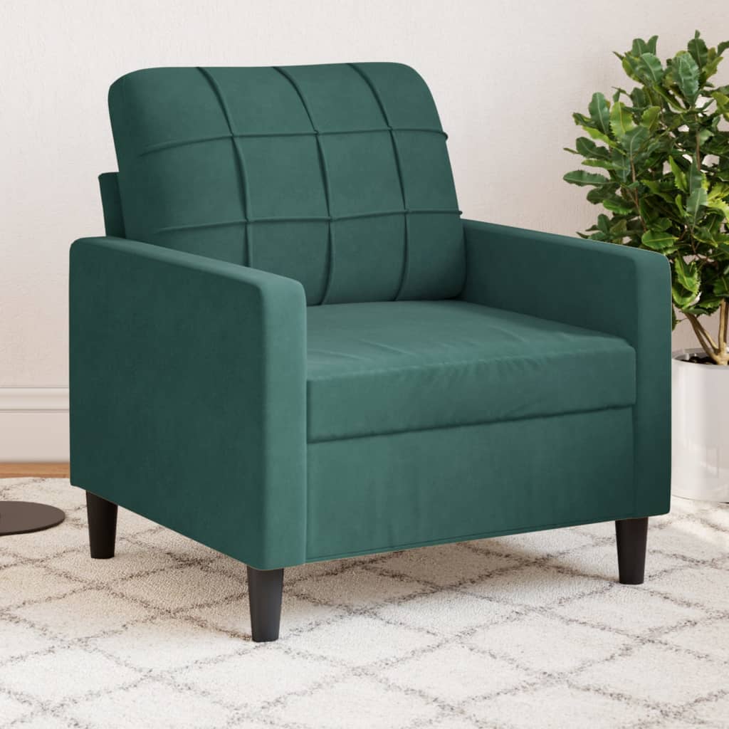 Fauteuil 60 cm fluweel donkergroen is nu te koop bij PeponiXL, paradijselijk wonen!