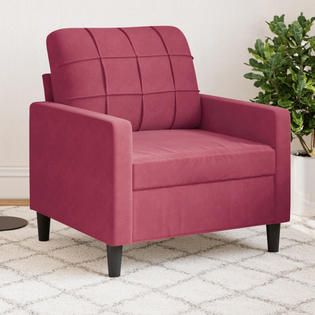 Fauteuil 60 cm fluweel wijnrood is nu te koop bij PeponiXL, paradijselijk wonen!