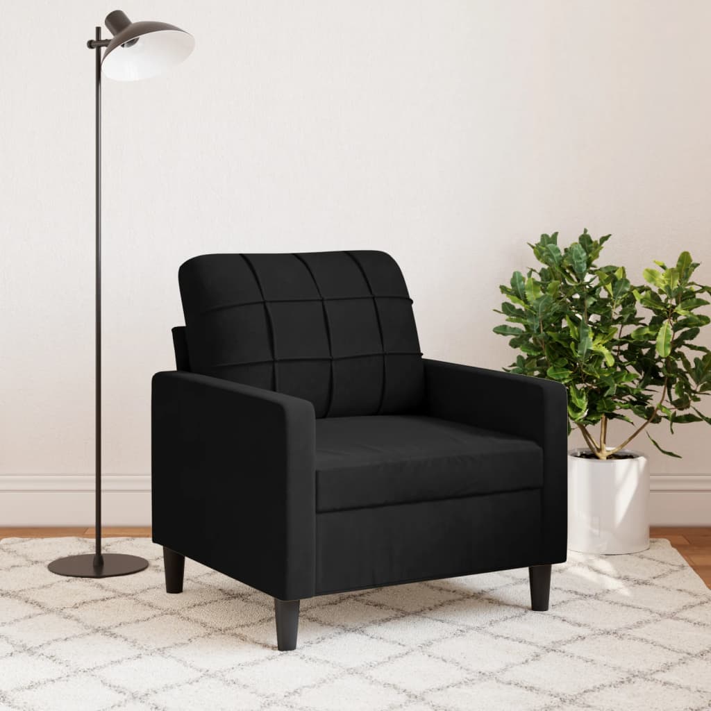 Fauteuil 60 cm fluweel zwart is nu te koop bij PeponiXL, paradijselijk wonen!