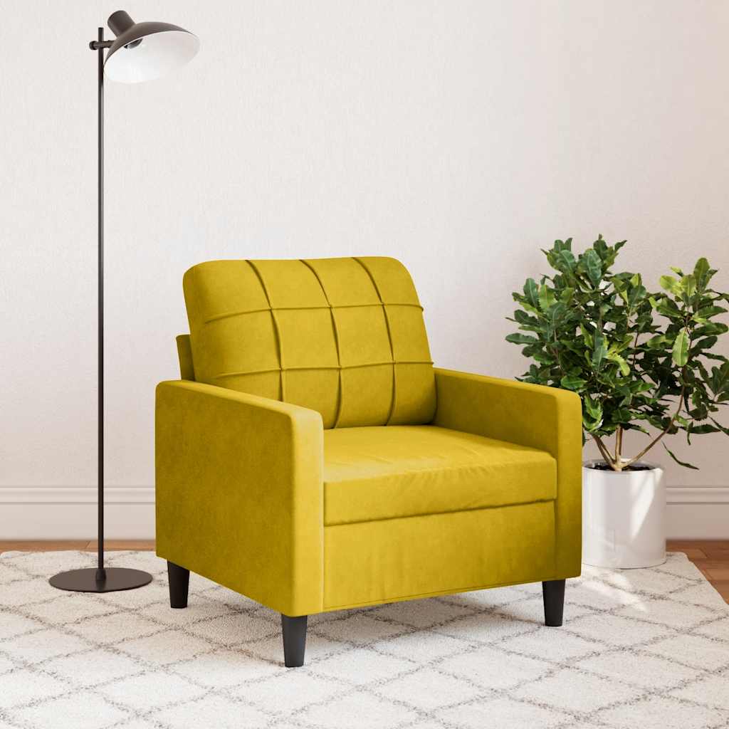 Fauteuil 60 cm fluweel geel is nu te koop bij PeponiXL, paradijselijk wonen!