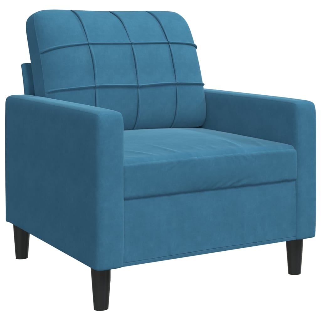 Fauteuil 60 cm fluweel blauw is nu te koop bij PeponiXL, paradijselijk wonen!