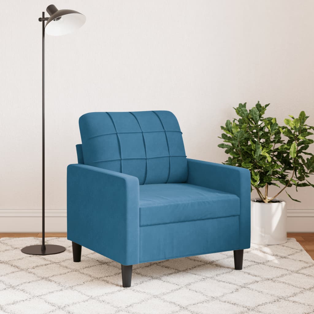 Fauteuil 60 cm fluweel blauw is nu te koop bij PeponiXL, paradijselijk wonen!