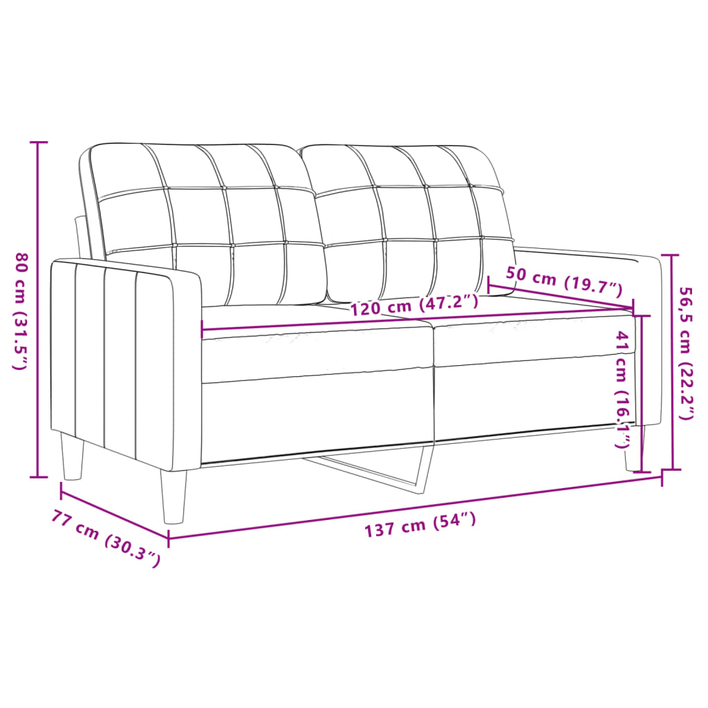 Tweezitsbank 120 cm fluweel donkergrijs is nu te koop bij PeponiXL, paradijselijk wonen!